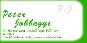 peter jobbagyi business card